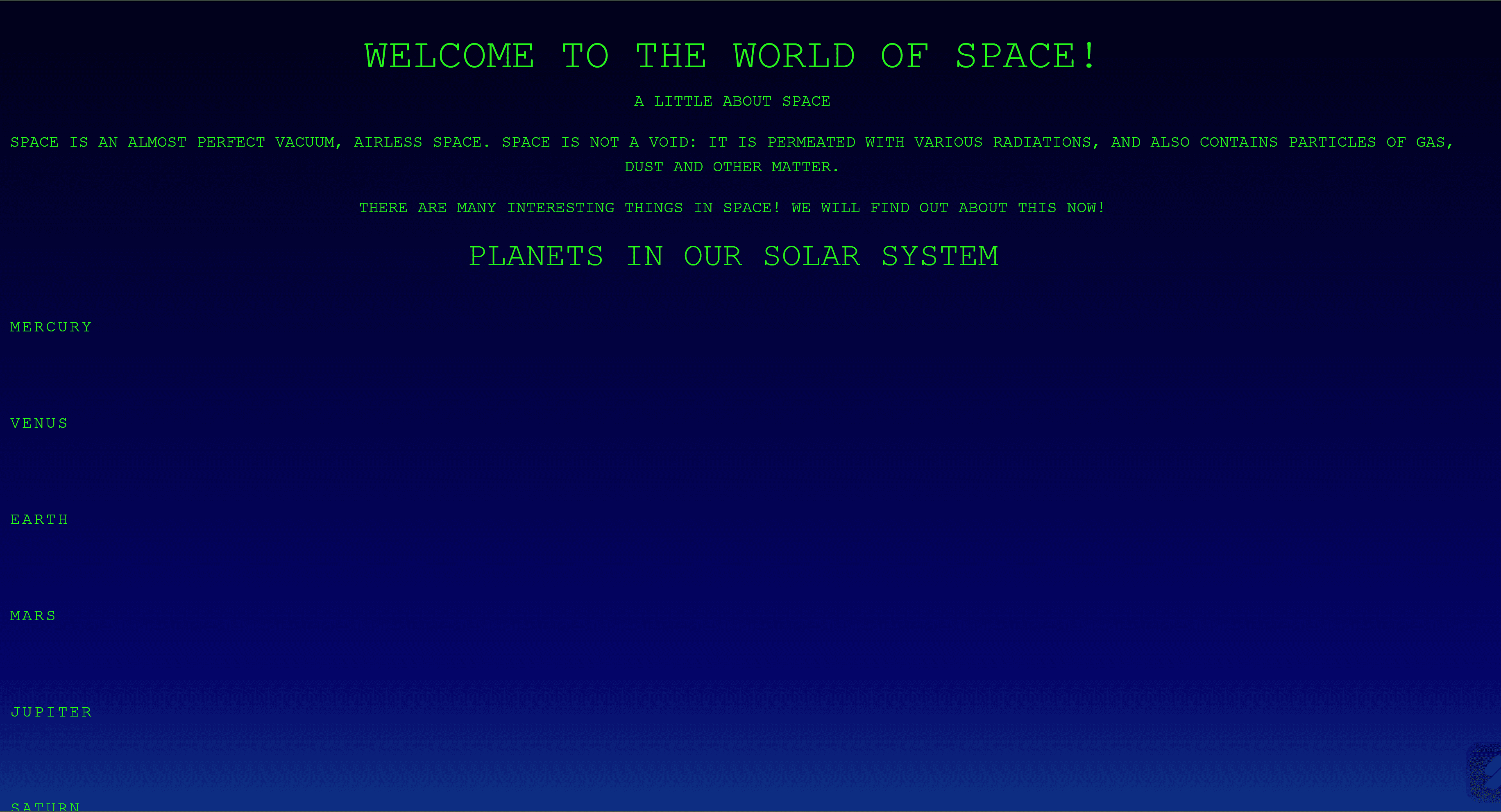 Welcome to the world space! preview